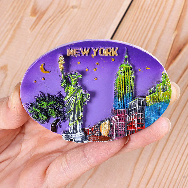 Foreign refrigerator sticker United States USA New York Peru Canada venezuela Brazil Mexico fridge magnets world collection gift