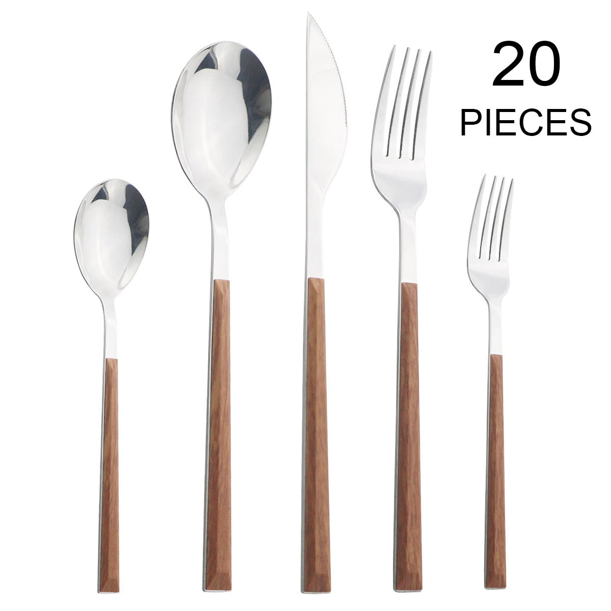 8pcs Stainless Steel Flatware Set For Western-style Dining Utensils,  Include Steak Knife, Fork, Spoon, Teaspoon And Portuguese Tableware Set