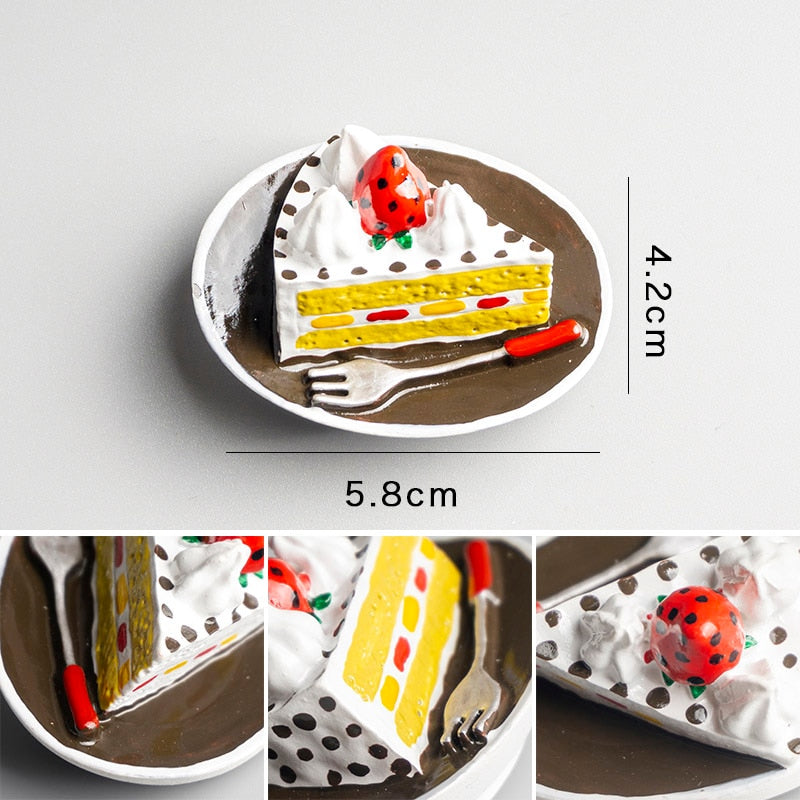 home decoration 3D food macarone coffee refrigerator paste magnetic Coffee cake kettle fridge magnet collection gifts