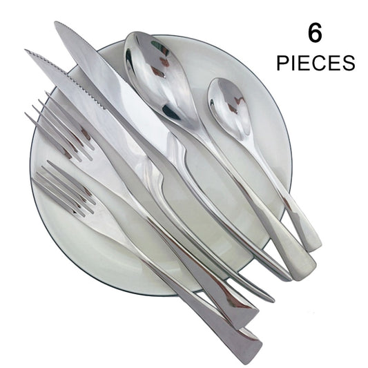 Silverware Creative Flatware Mirror Silver Cutlery 304 Stainless Steel Dinnerware Steak Knife Forks