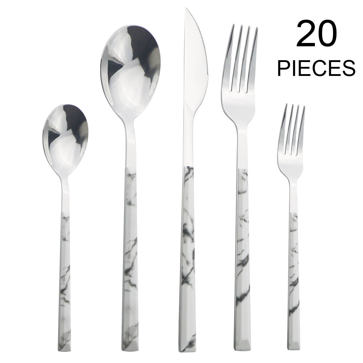 Imitation Wood Handle Cutlery Set Western Stainless Steel Tableware Set