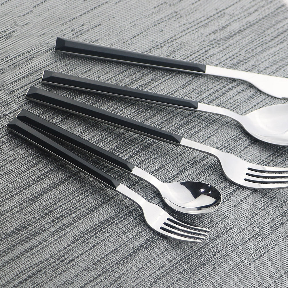 Imitation Wood Handle Cutlery Set Western Stainless Steel Tableware Set