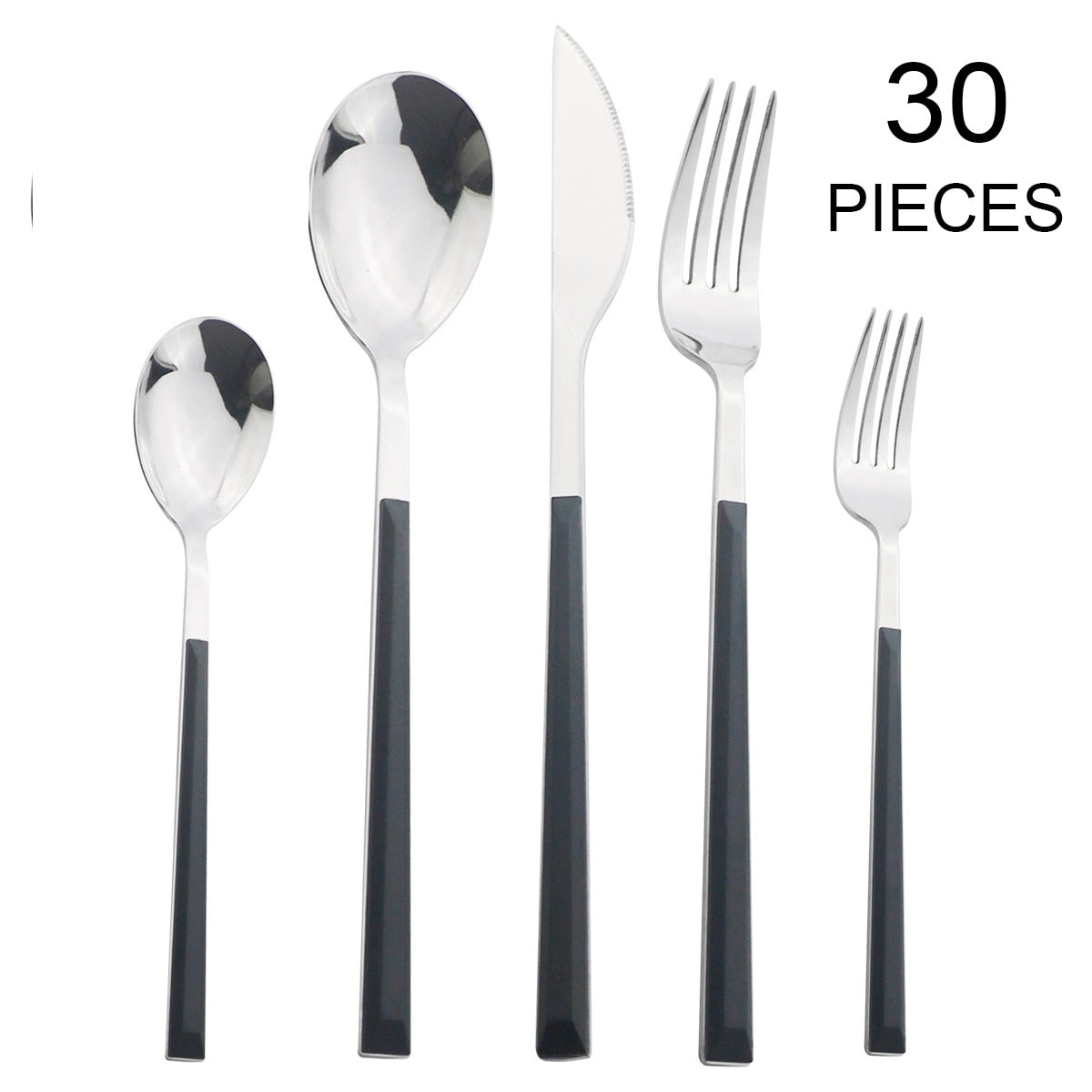 Imitation Wood Handle Cutlery Set Western Stainless Steel Tableware Set