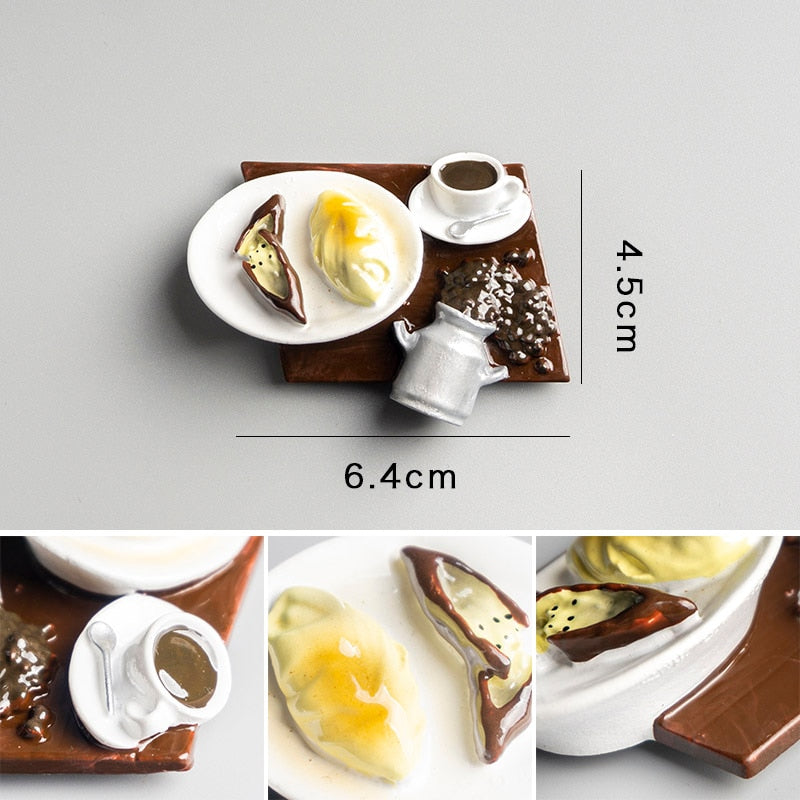 home decoration 3D food macarone coffee refrigerator paste magnetic Coffee cake kettle fridge magnet collection gifts